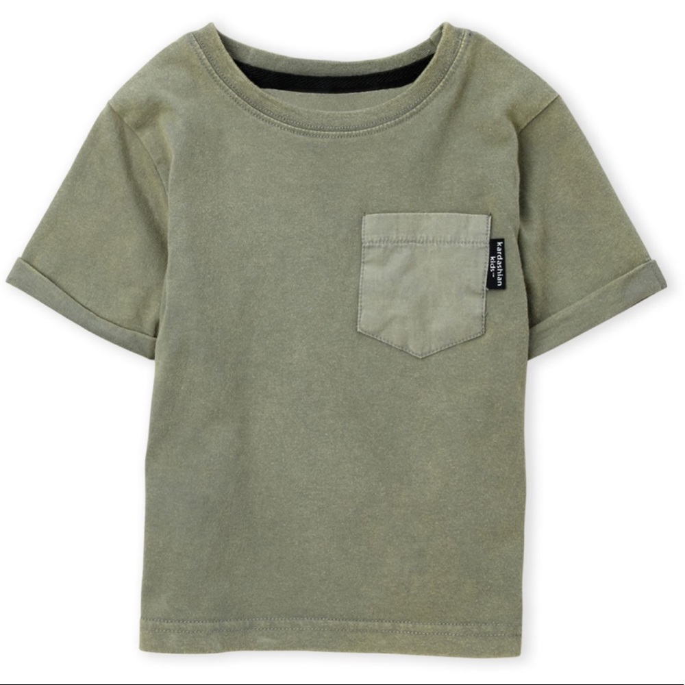 Kardashian Kids Olive soft cotton pocket Tee NWT